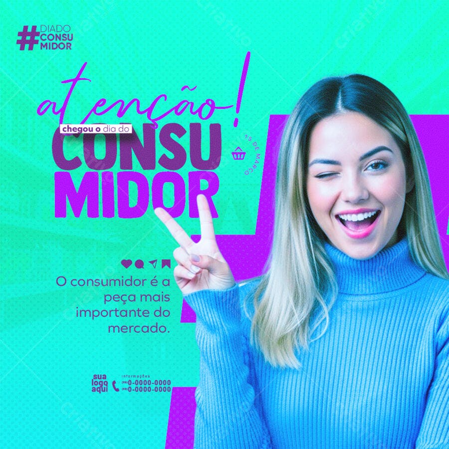 Post Instagram Dia do Consumidor Promoção PSD Editável