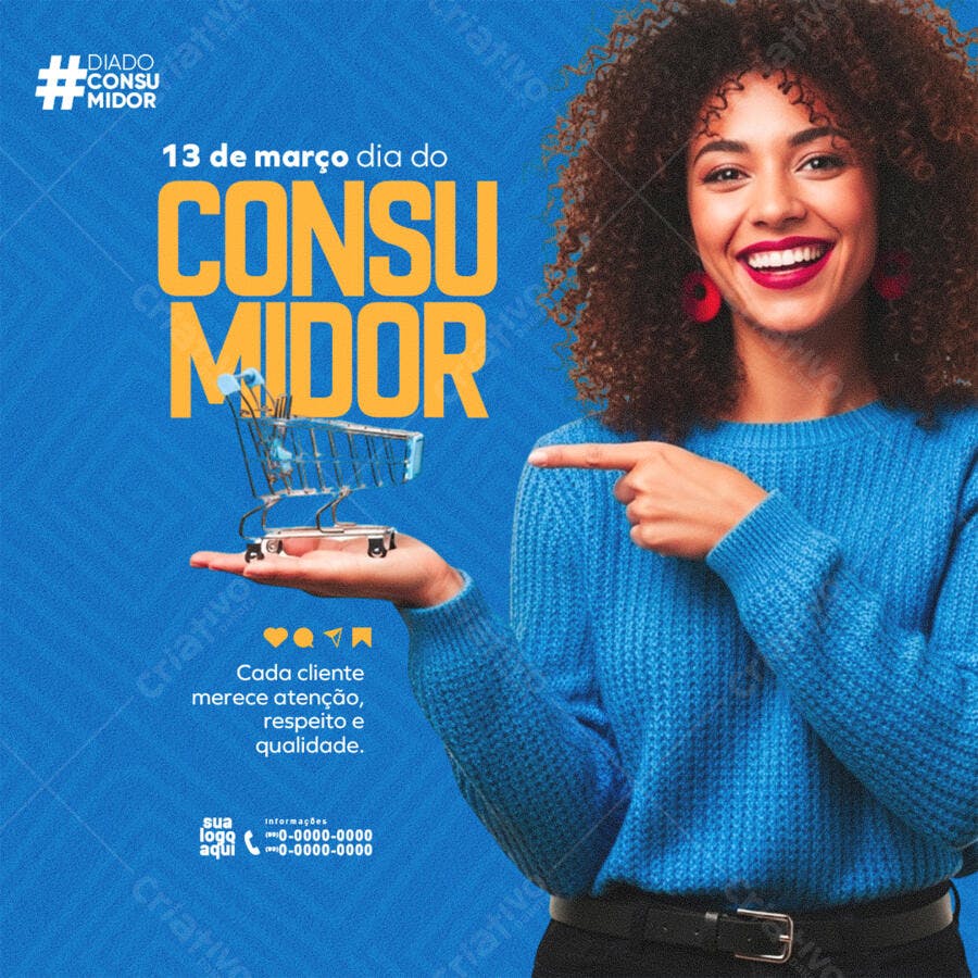 Post Instagram Dia do Consumidor Março PSD Editável