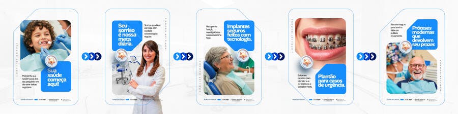 Carrossel Instagram Odontologia Clínica Dentista PSD Editável
