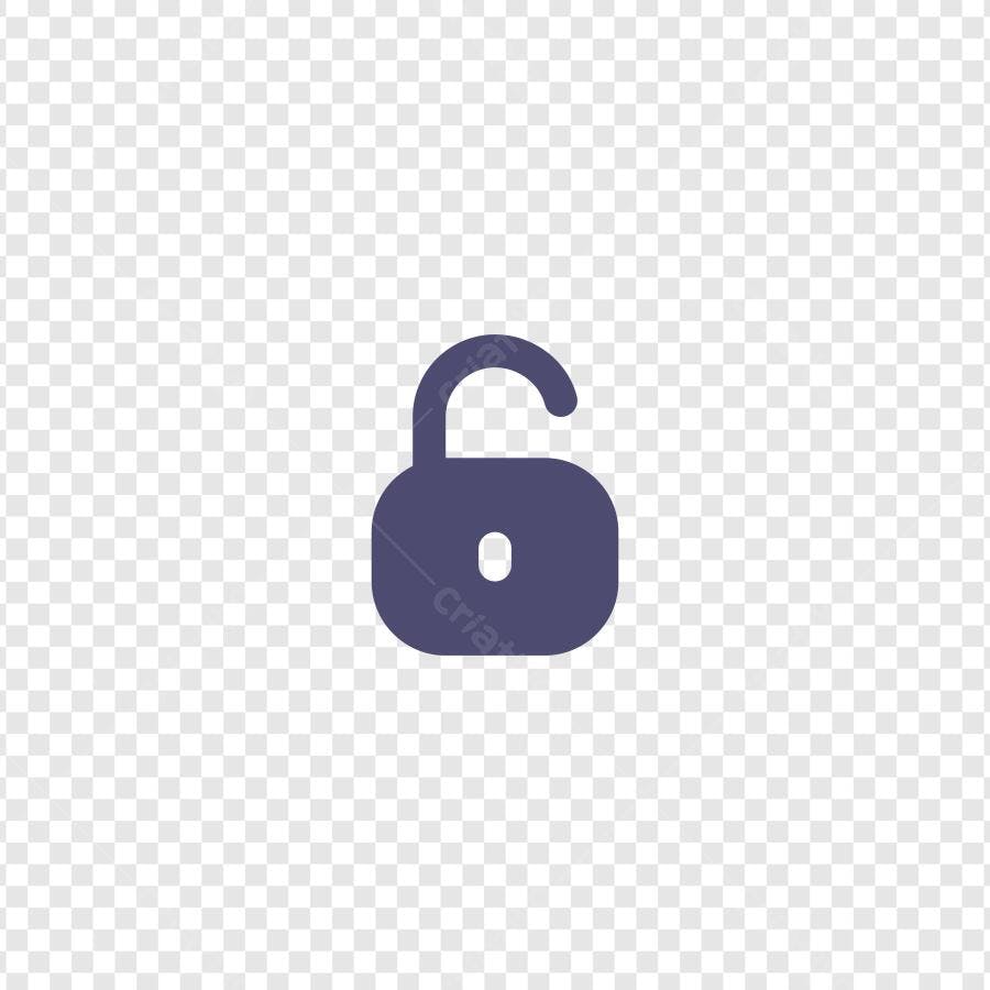 Ícone Cadeado Aberto Segurança Flat Design PNG Fundo Transparente