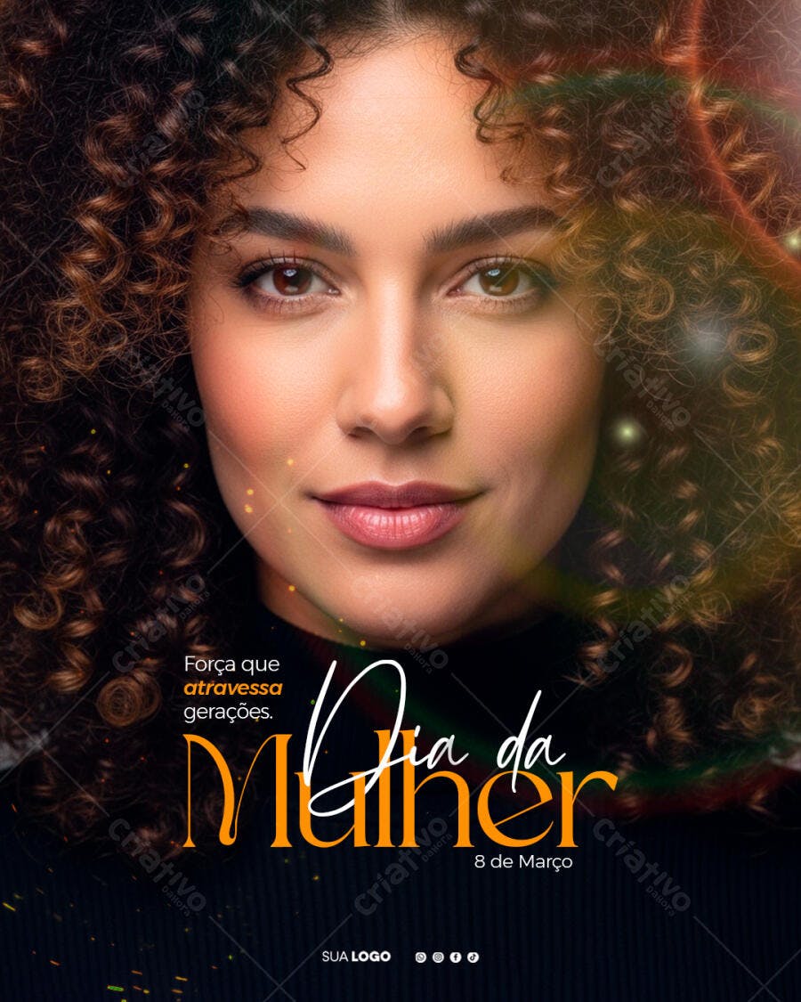 Post Dia Internacional da Mulher 8 de Março PSD Editável