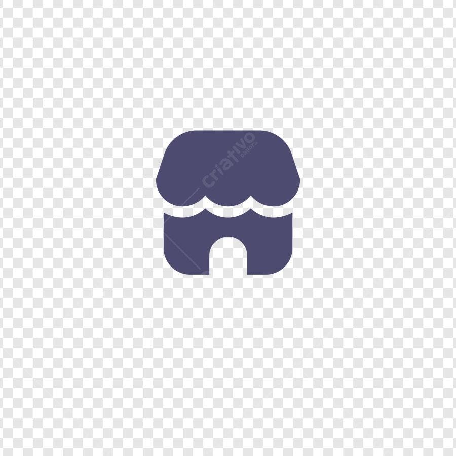 Ícone Loja Mercado Flat Design PNG Fundo Transparente