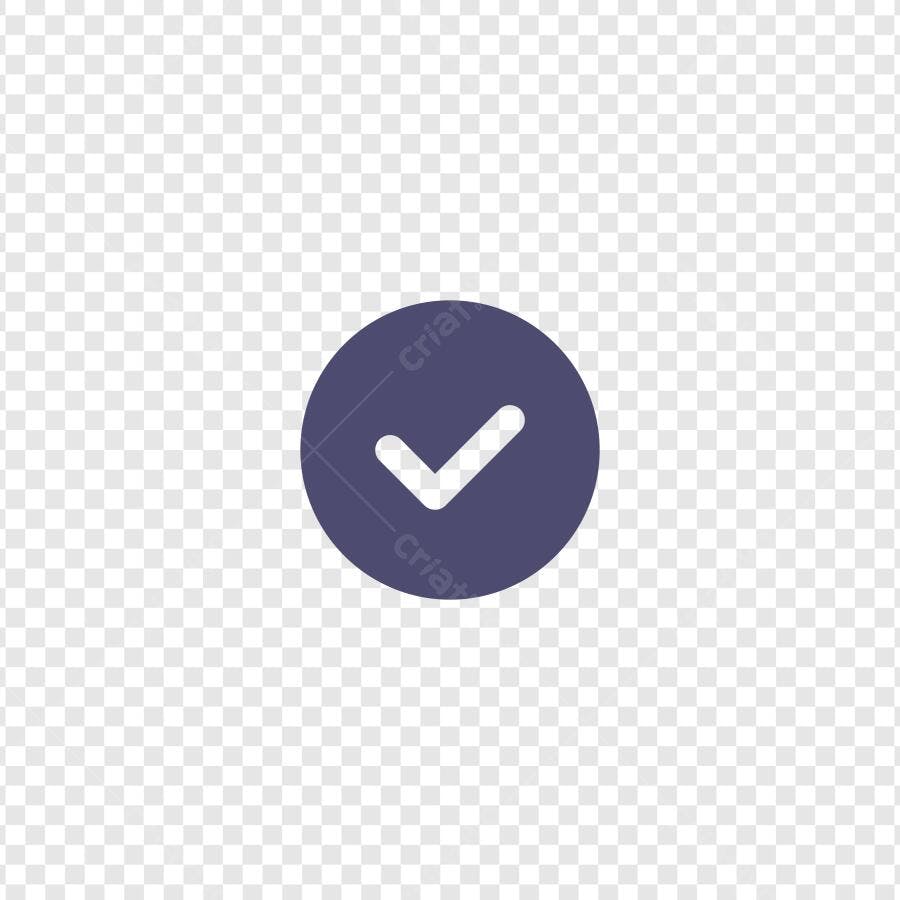 Ícone Checkmark Confirmação Flat Design PNG Fundo Transparente