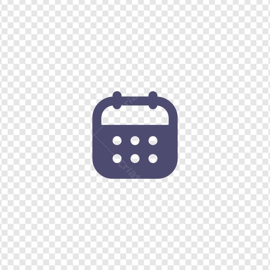 Ícone Calendário Flat Design Roxo PNG Fundo Transparente