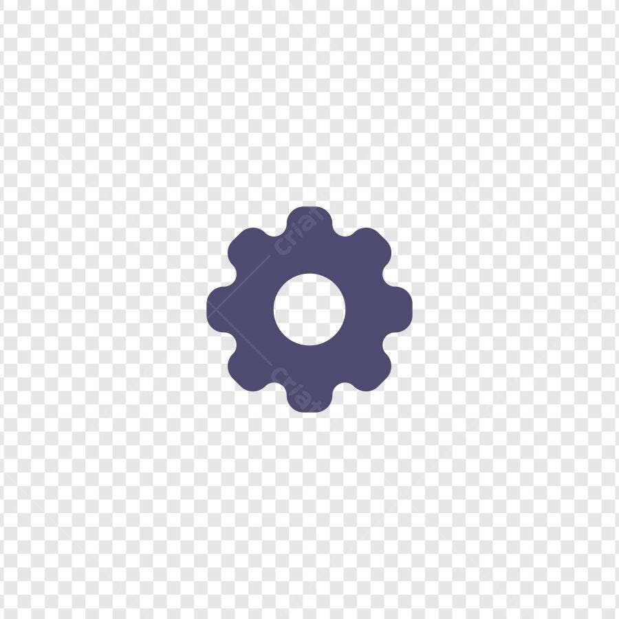 Ícone Engrenagem Configurações Flat Design PNG Fundo Transparente