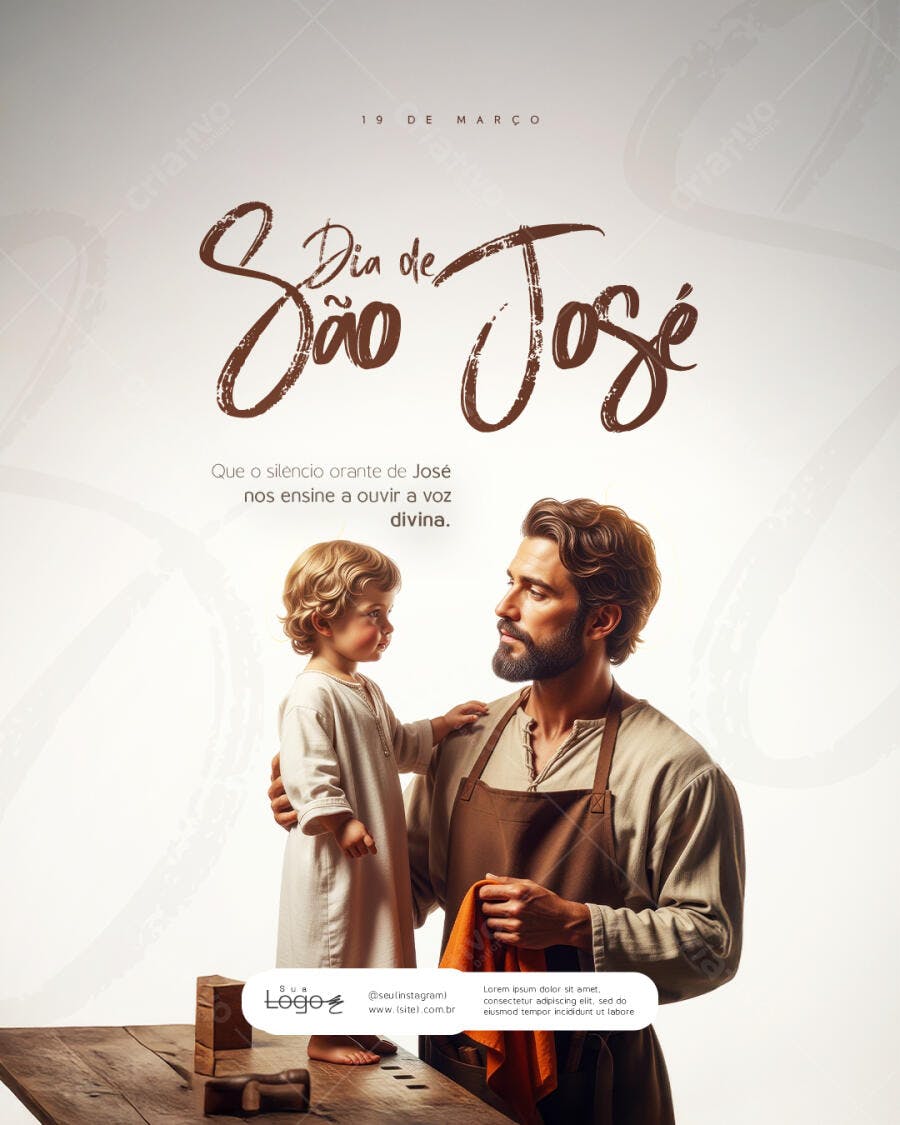 Post Instagram Dia de São José 19 de Março PSD Editável