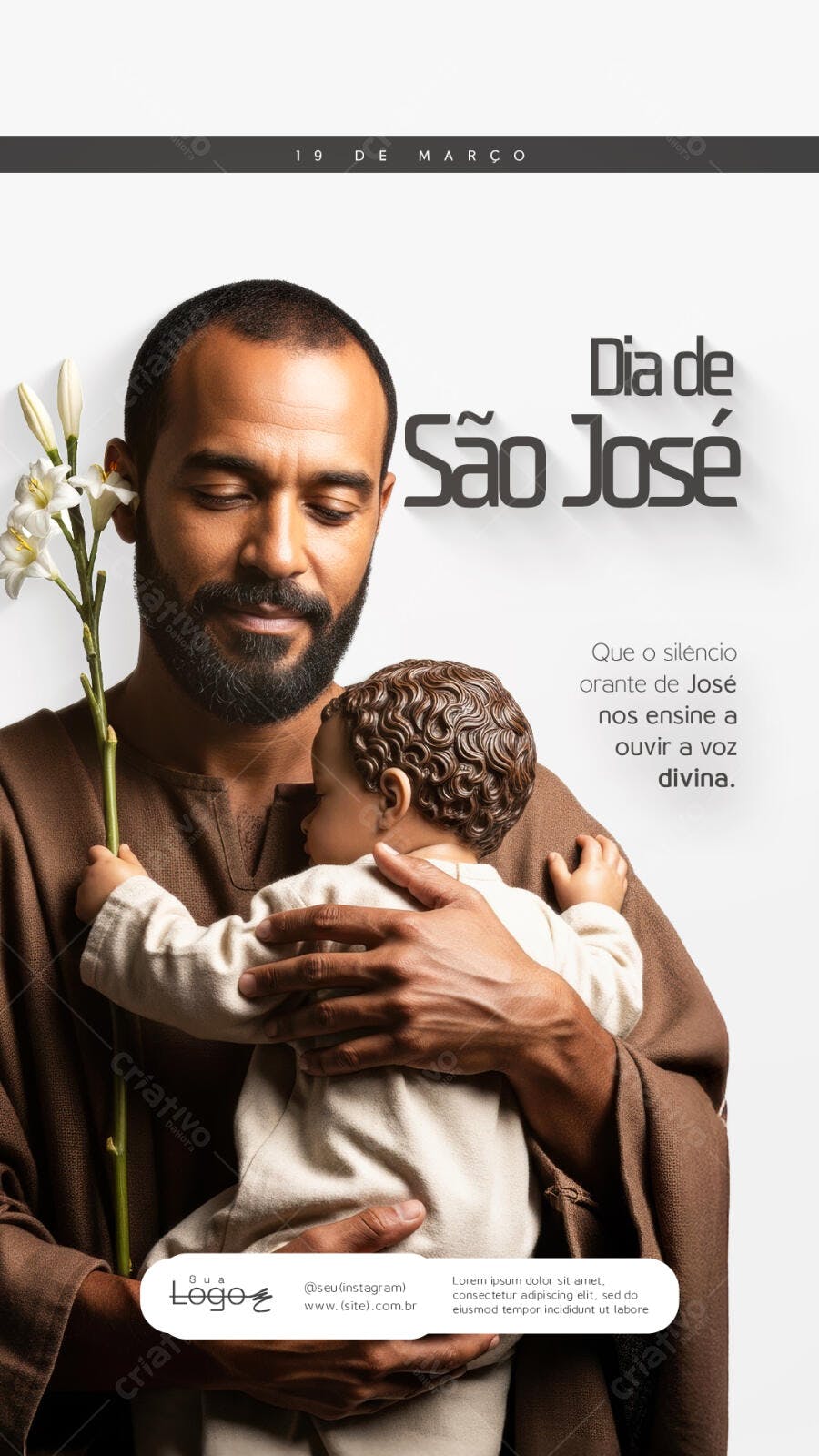 Post Instagram Dia de São José 19 de Março PSD Editável