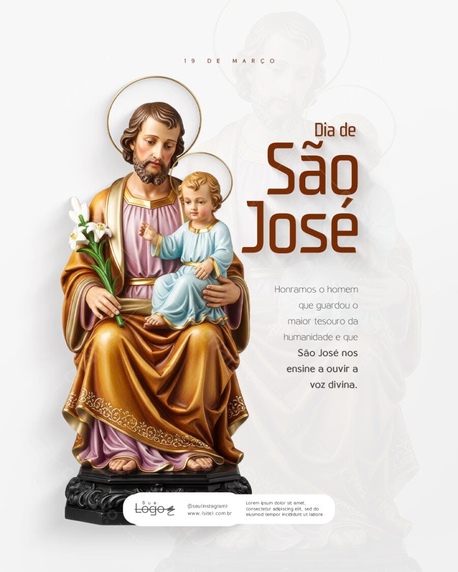 Post Dia de São José 19 de Março PSD Editável