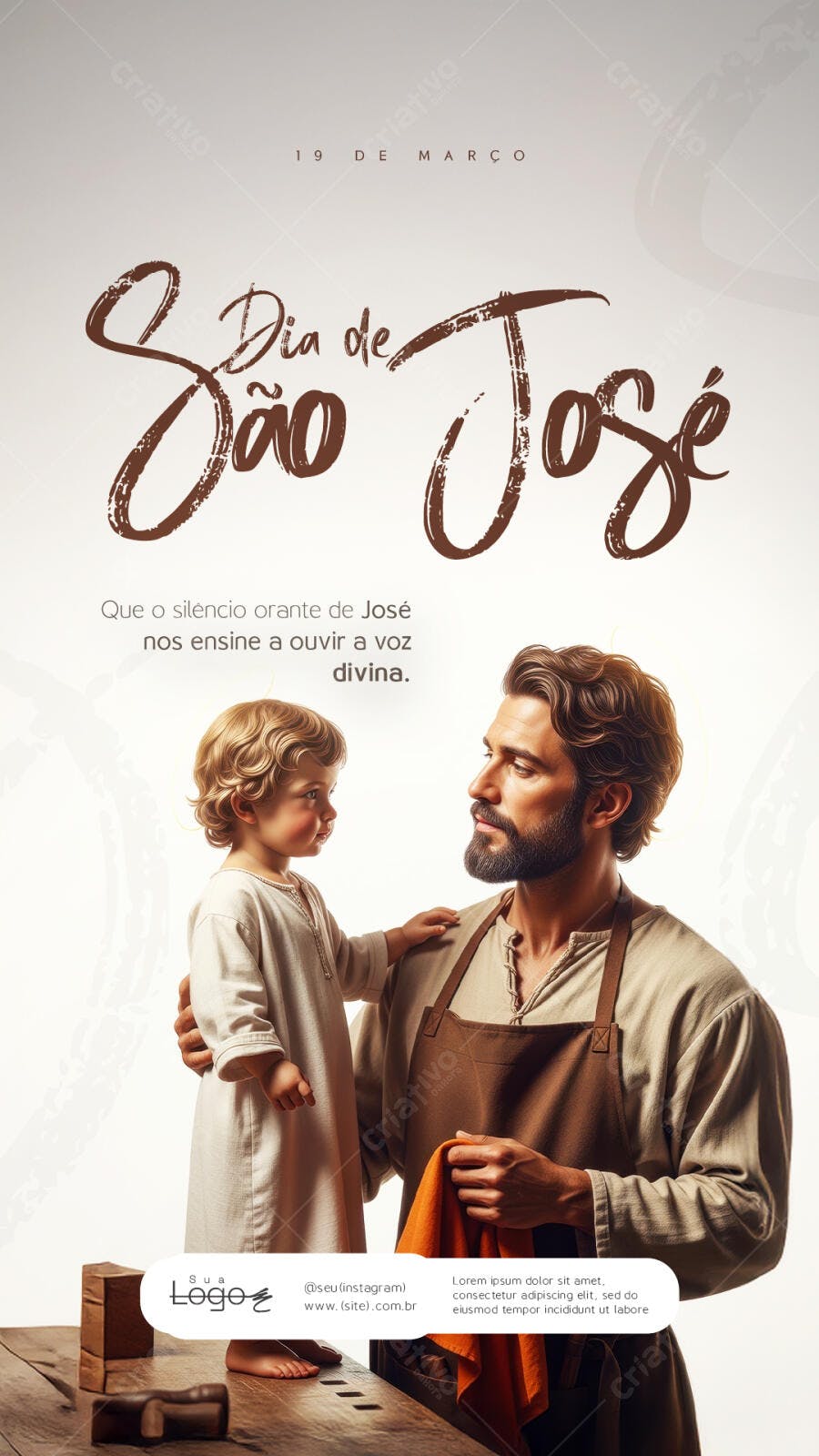 Story Dia de São José 19 de Março PSD Editável