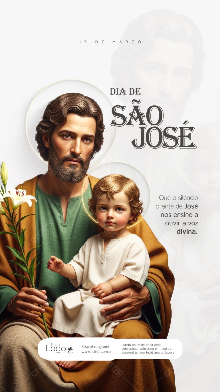 Post Instagram Dia de São José 19 de Março PSD Editável