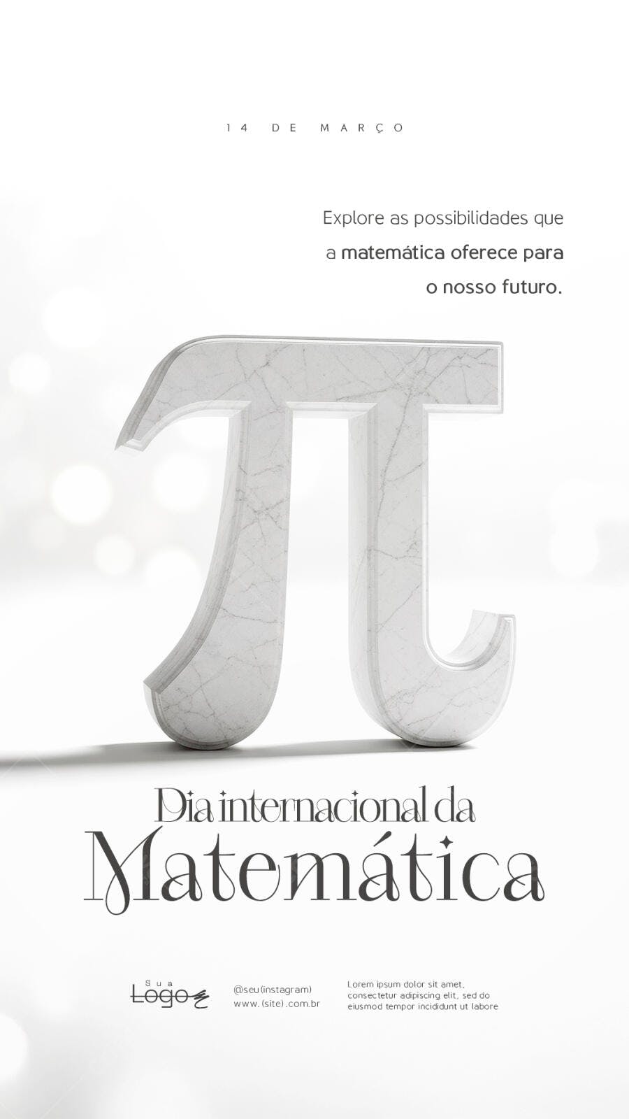 Story Instagram Dia Internacional da Matemática PSD Editável