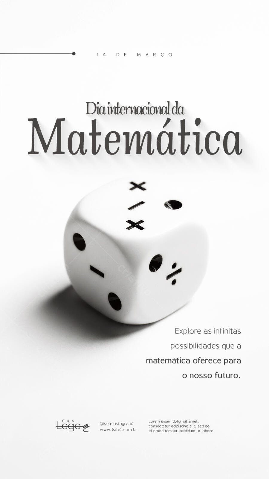 Story Dia Internacional da Matemática Março PSD Editável