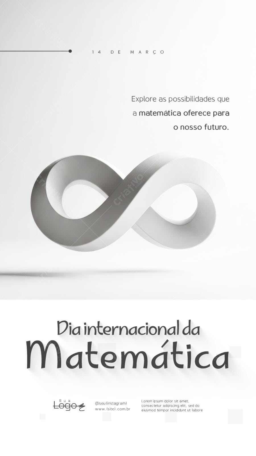 Story Instagram Dia Internacional da Matemática PSD Editável