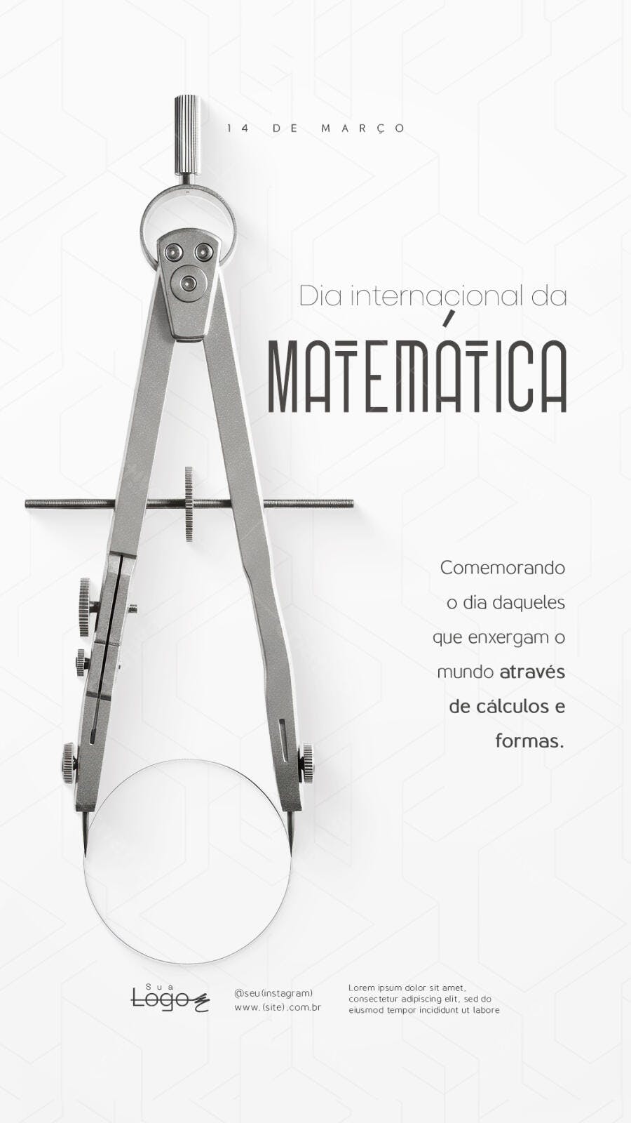 Story Dia Internacional da Matemática 14 de Março PSD Editável