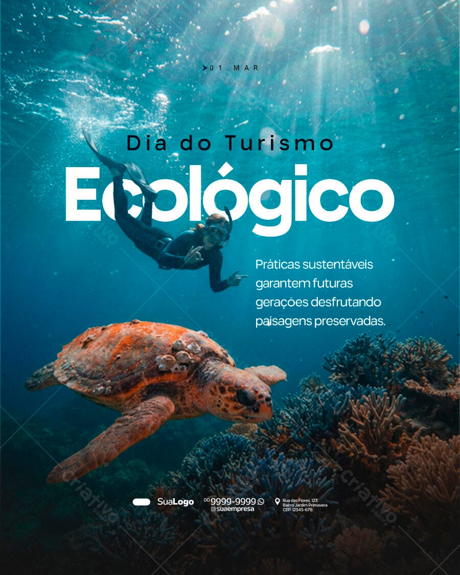 Post Instagram Dia do Turismo Ecológico PSD Editável