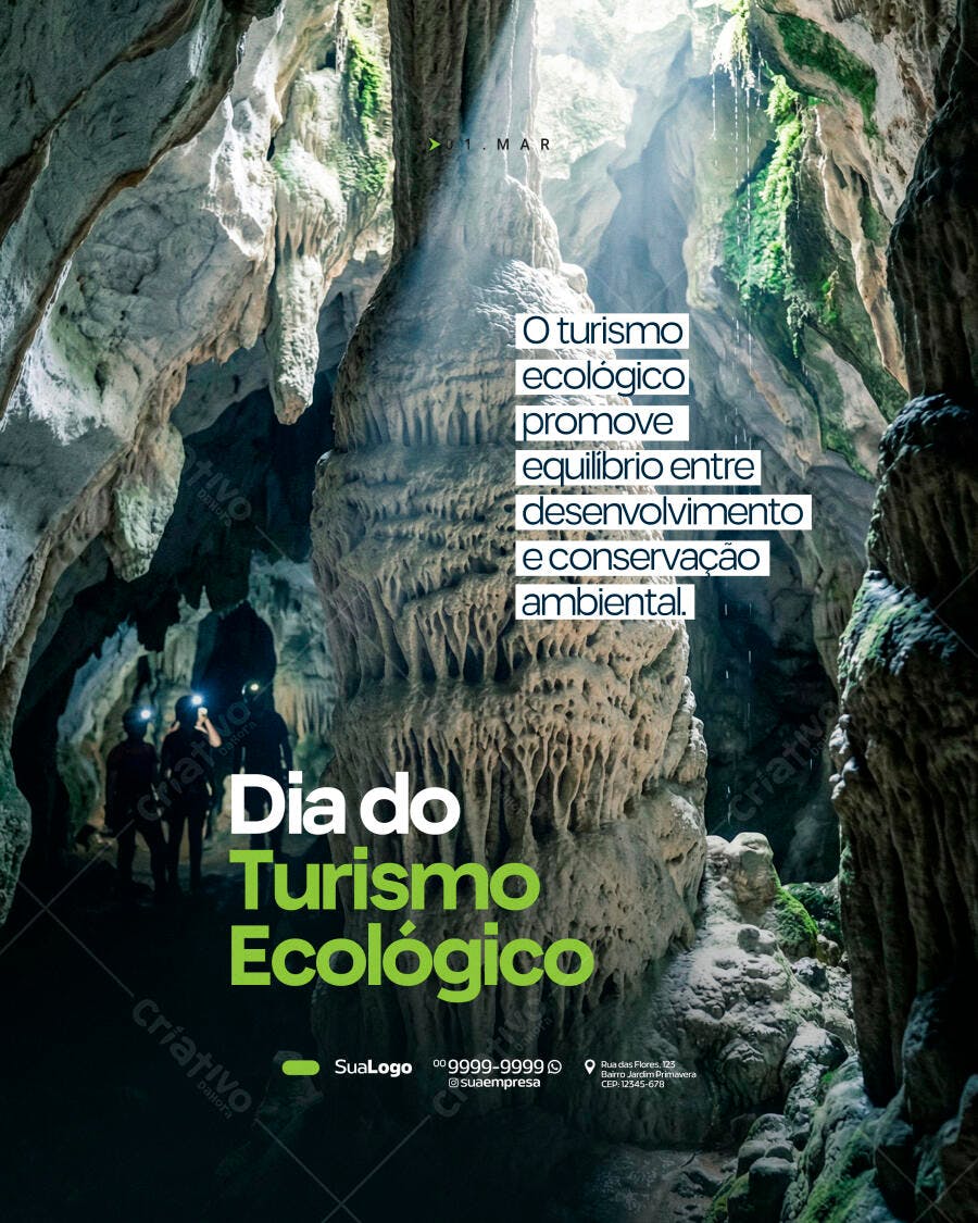 Post Dia do Turismo Ecológico Agência Viagem PSD Editável