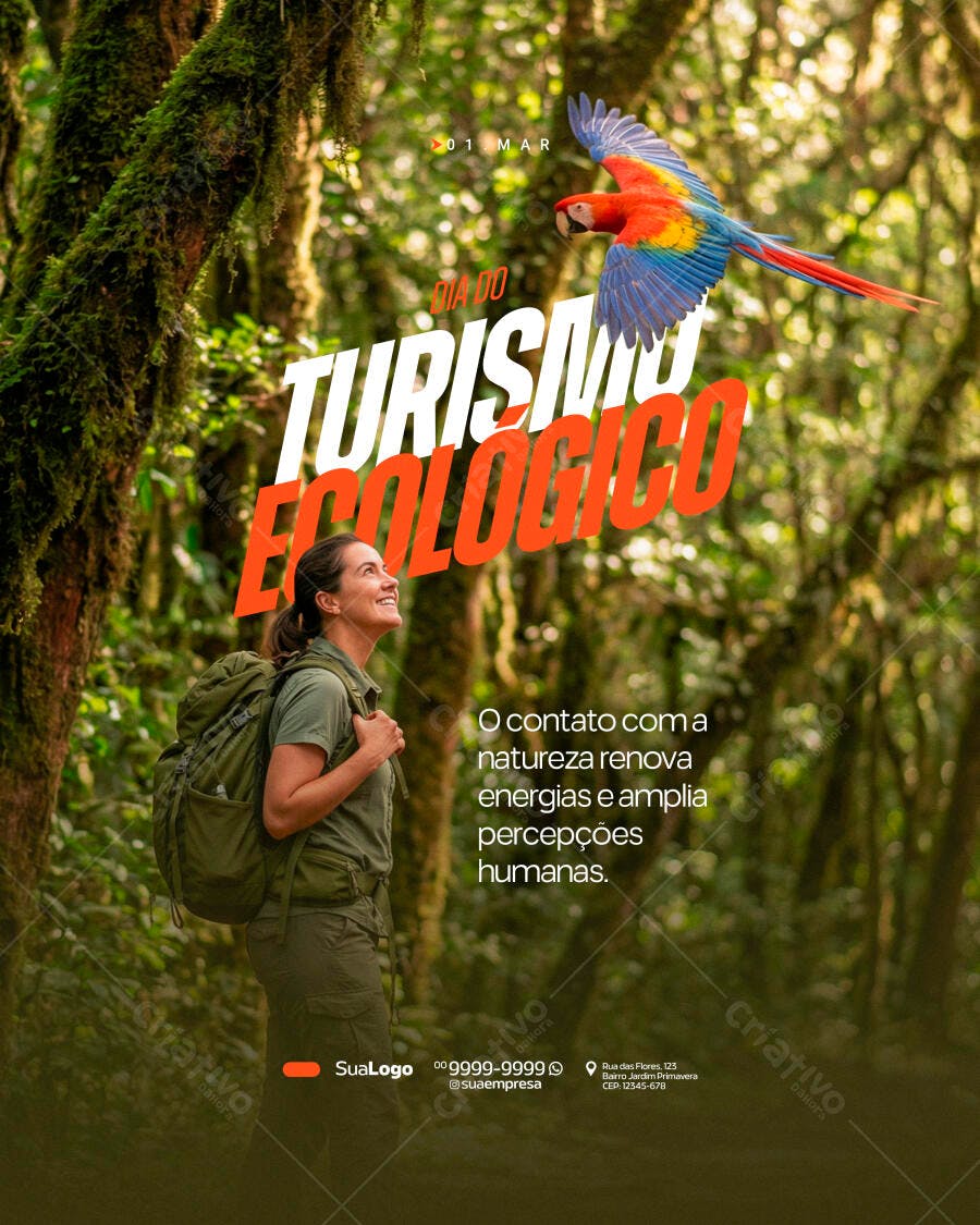 Post Instagram Turismo Ecológico Agência Viagens PSD Editável