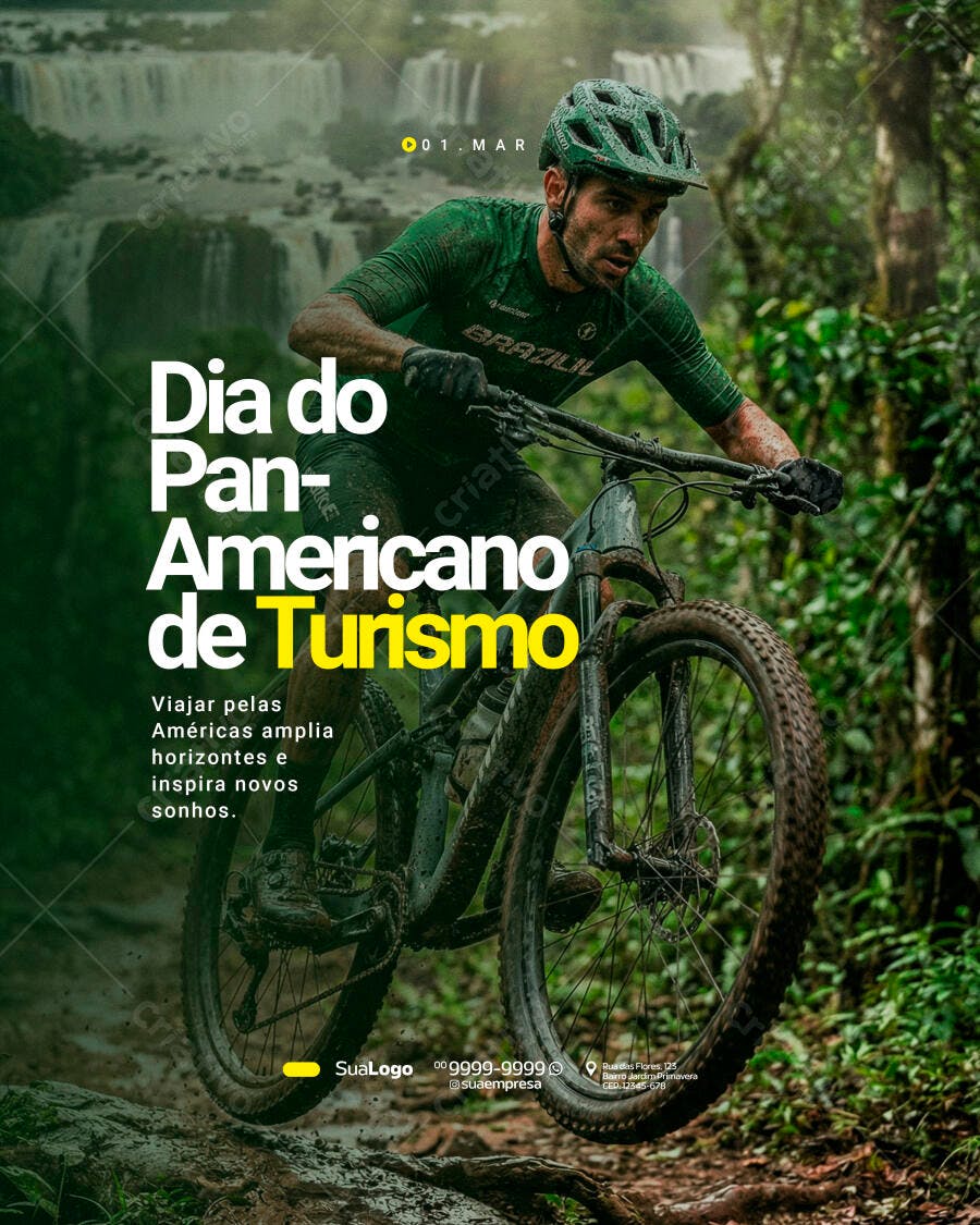 Post Dia Pan-Americano Turismo Março PSD Editável