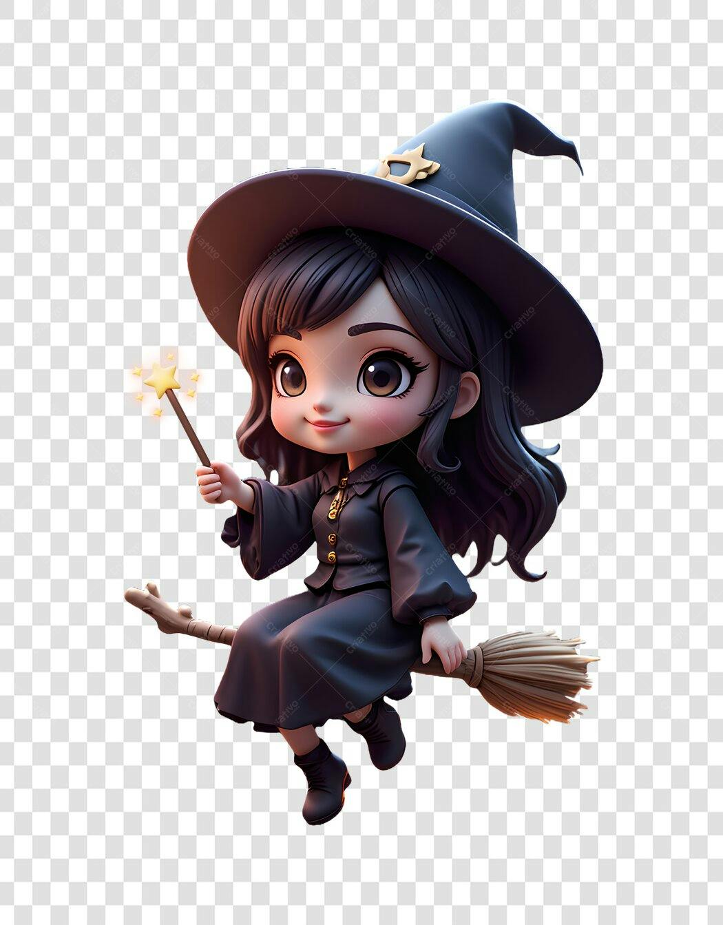 Personagem Ilustrado Bruxa Halloween Outubro PNG Fundo Transparente