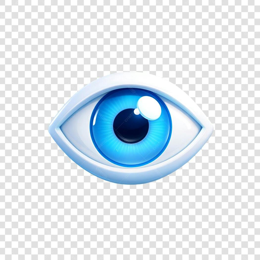 Elemento 3D Olho Azul Visão Transparência PNG Fundo Transparente