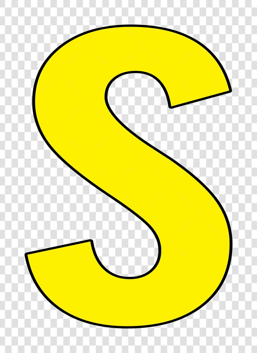 Clipart Letra S Amarela Alfabeto PNG Fundo Transparente