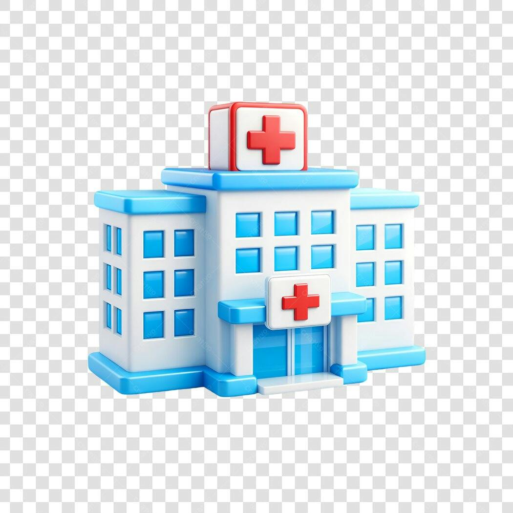 Elemento 3D Hospital Clínica Médica Ícone PNG Fundo Transparente