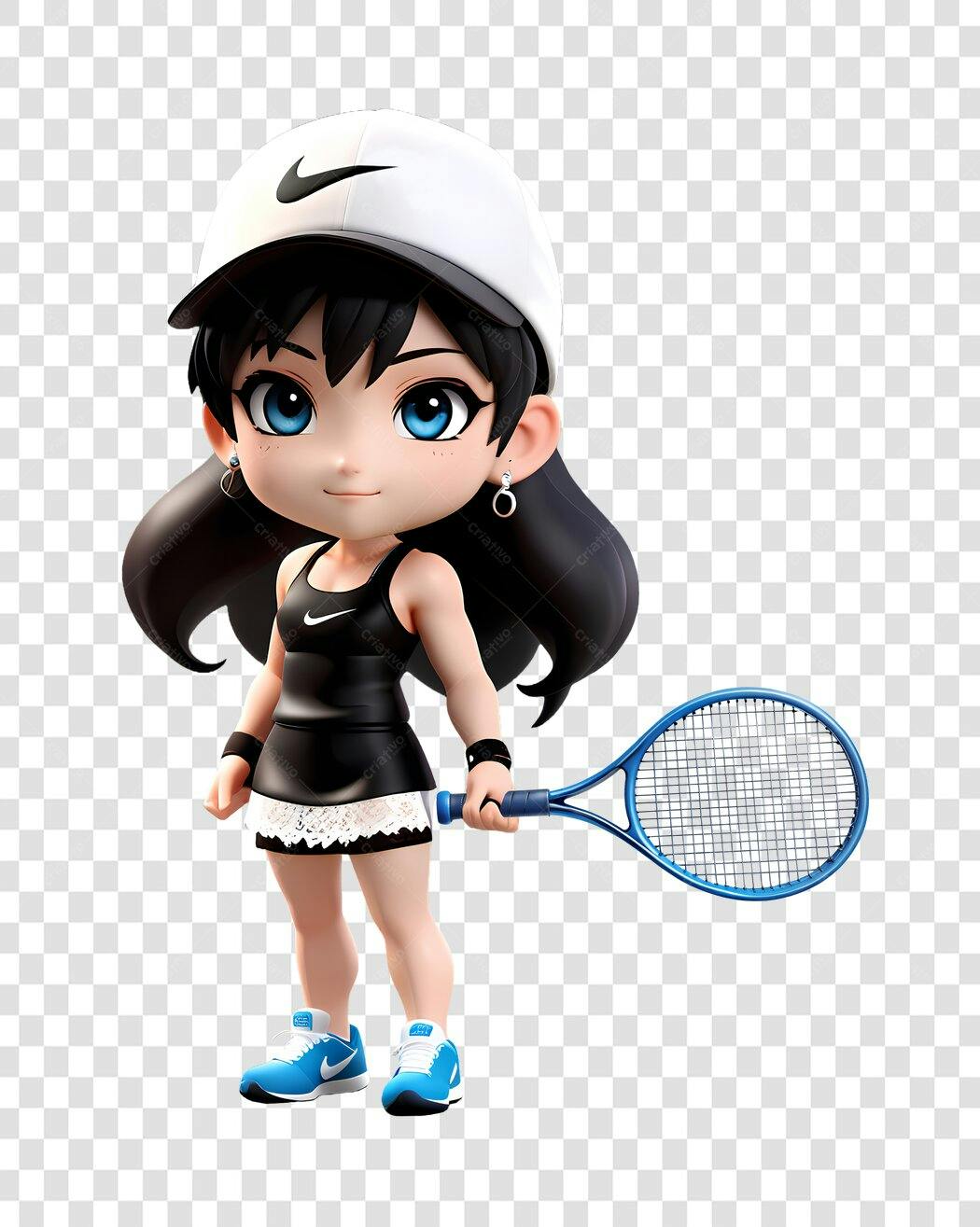 Personagem Ilustrado Tenista Menina Esporte PNG Fundo Transparente