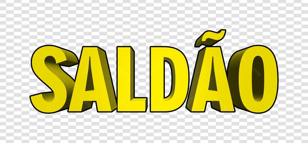 Elemento 3D Saldo Promoção Amarelo PNG Fundo Transparente