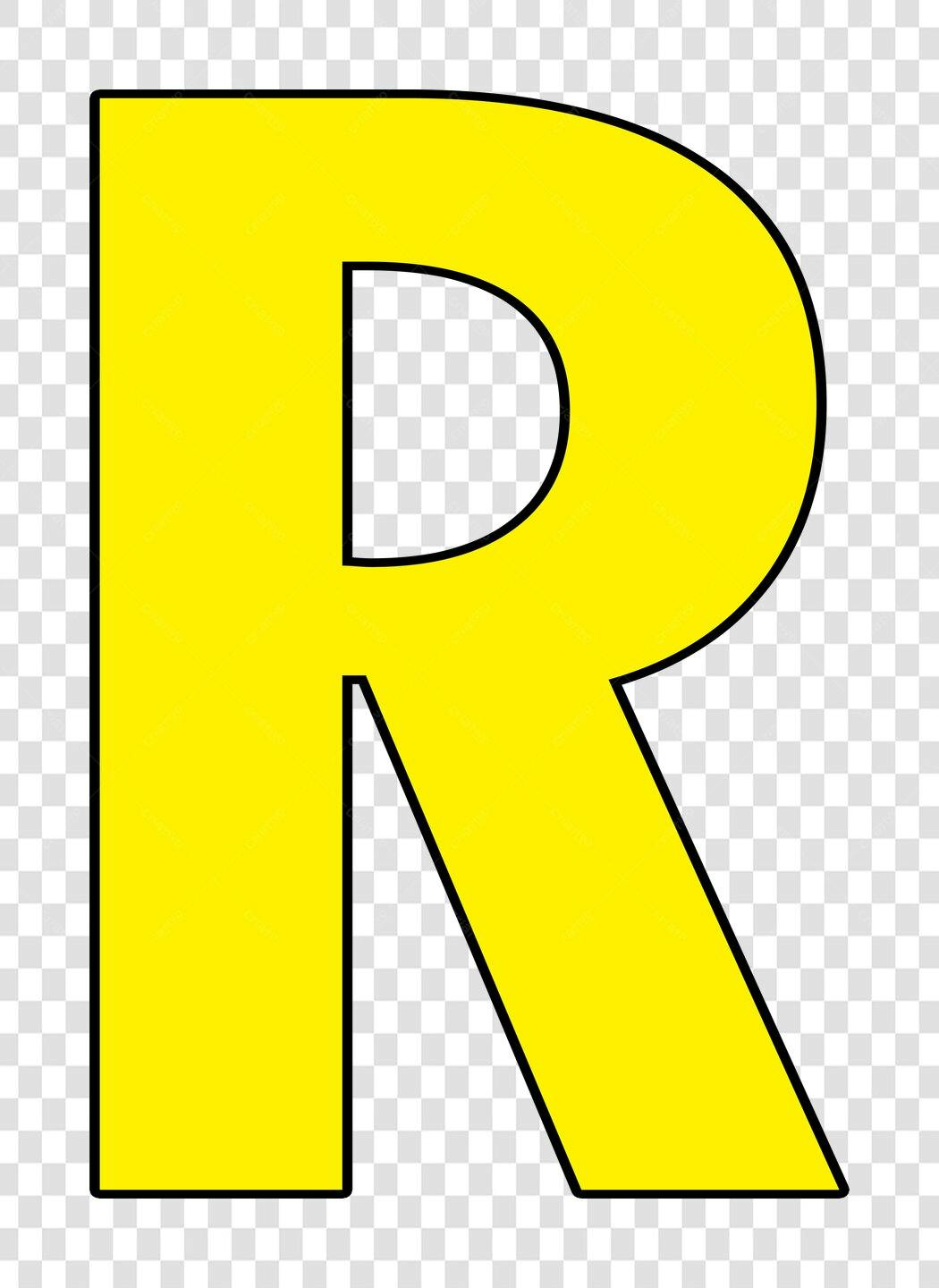 Clipart Letra R Amarela Alfabeto PNG Fundo Transparente