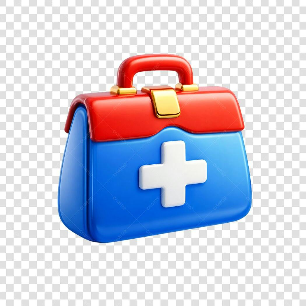 Elemento 3D Kit Primeiros Socorros Médico PNG Fundo Transparente