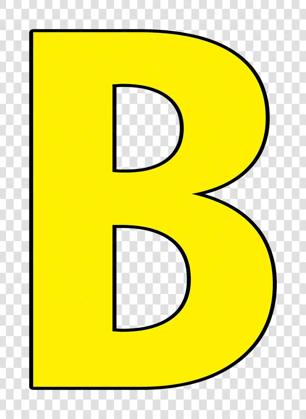 Clipart Letra B Amarela Alfabeto PNG Fundo Transparente