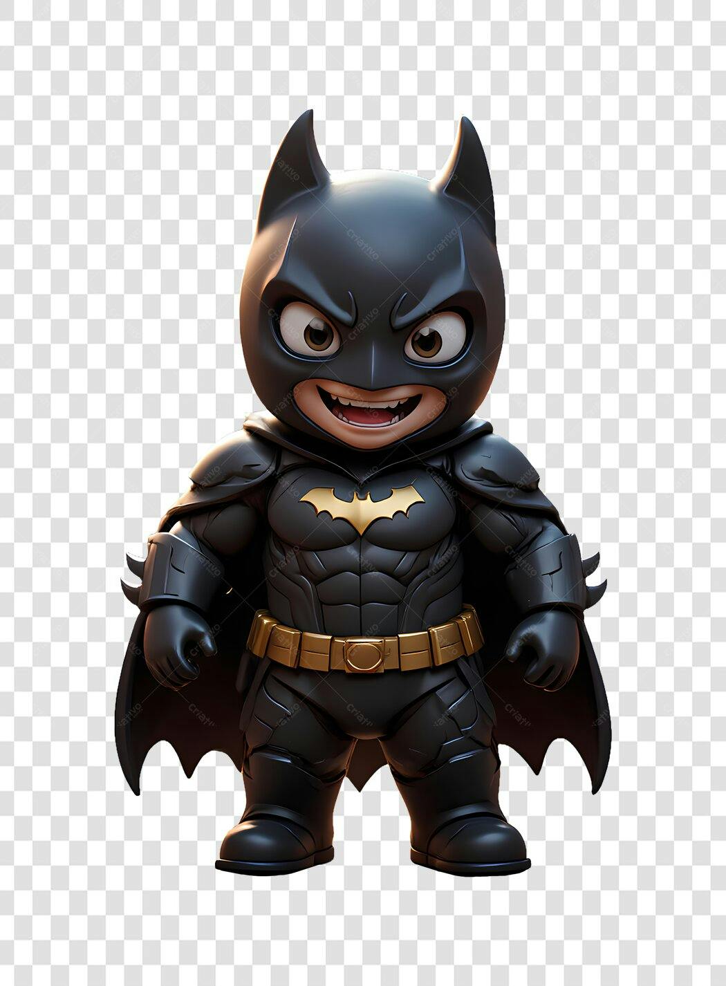 Personagem Ilustrado Batman Chibi Fundo Transparente PNG