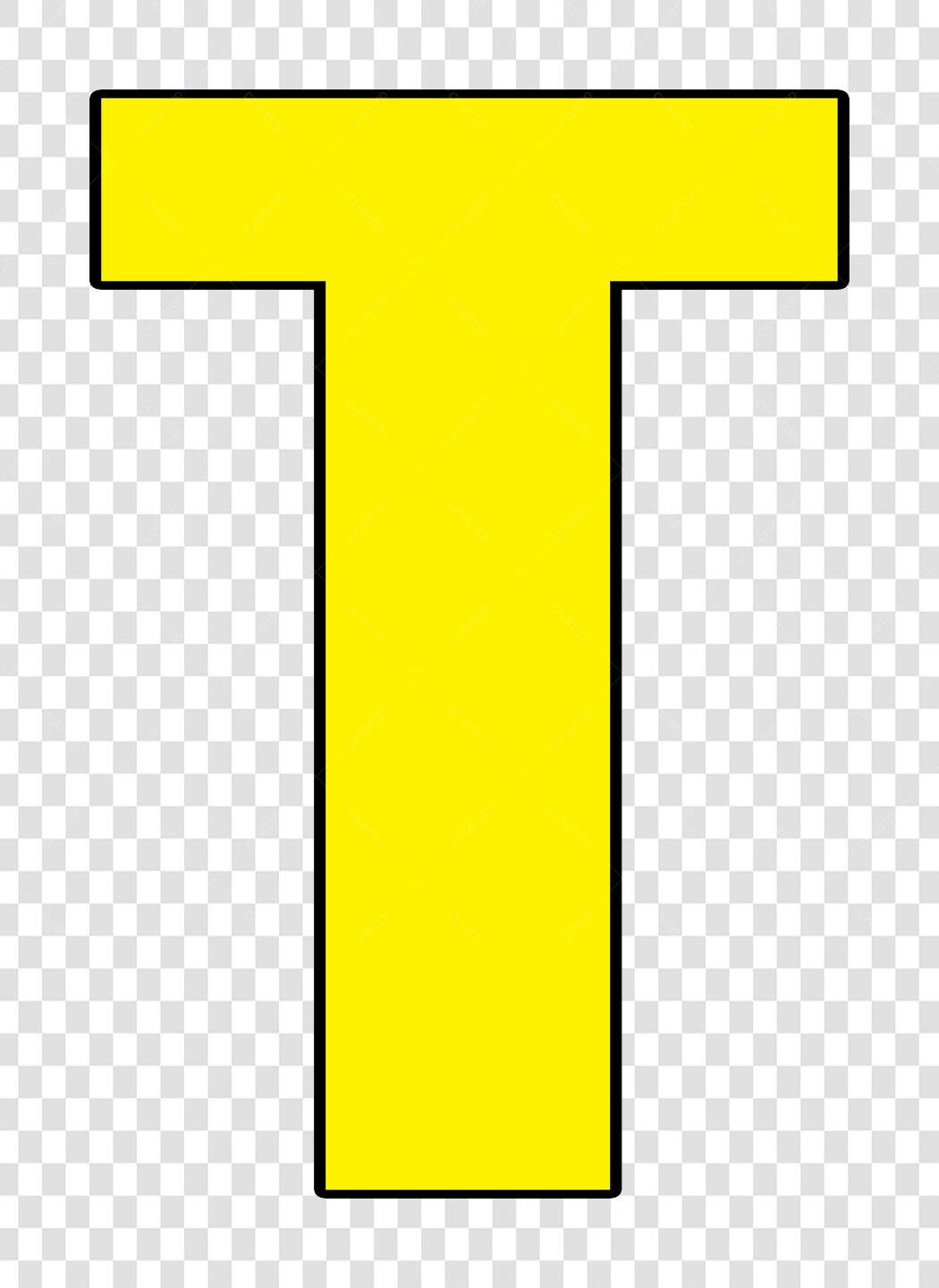 Clipart Letra T Amarela Alfabeto PNG Fundo Transparente