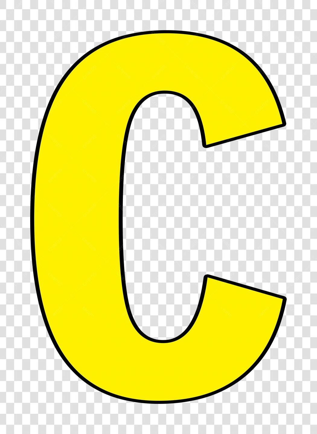 Clipart Letra C Amarela Alfabeto PNG Fundo Transparente