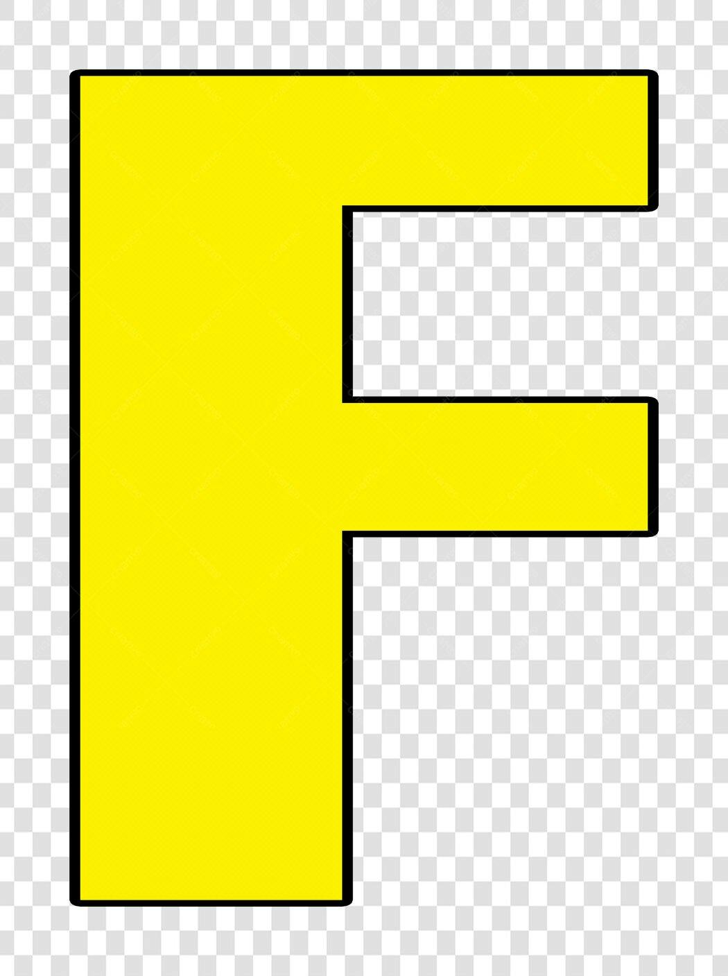 Clipart Letra F Amarela Alfabeto PNG Fundo Transparente