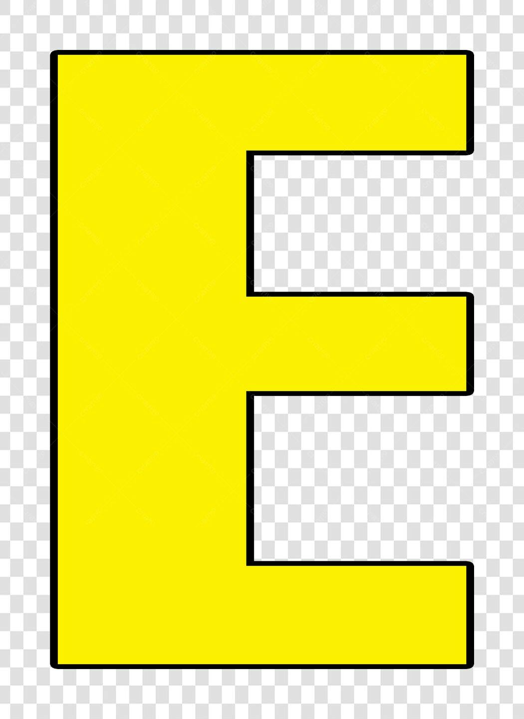 Clipart Letra E Amarela Alfabeto PNG Fundo Transparente