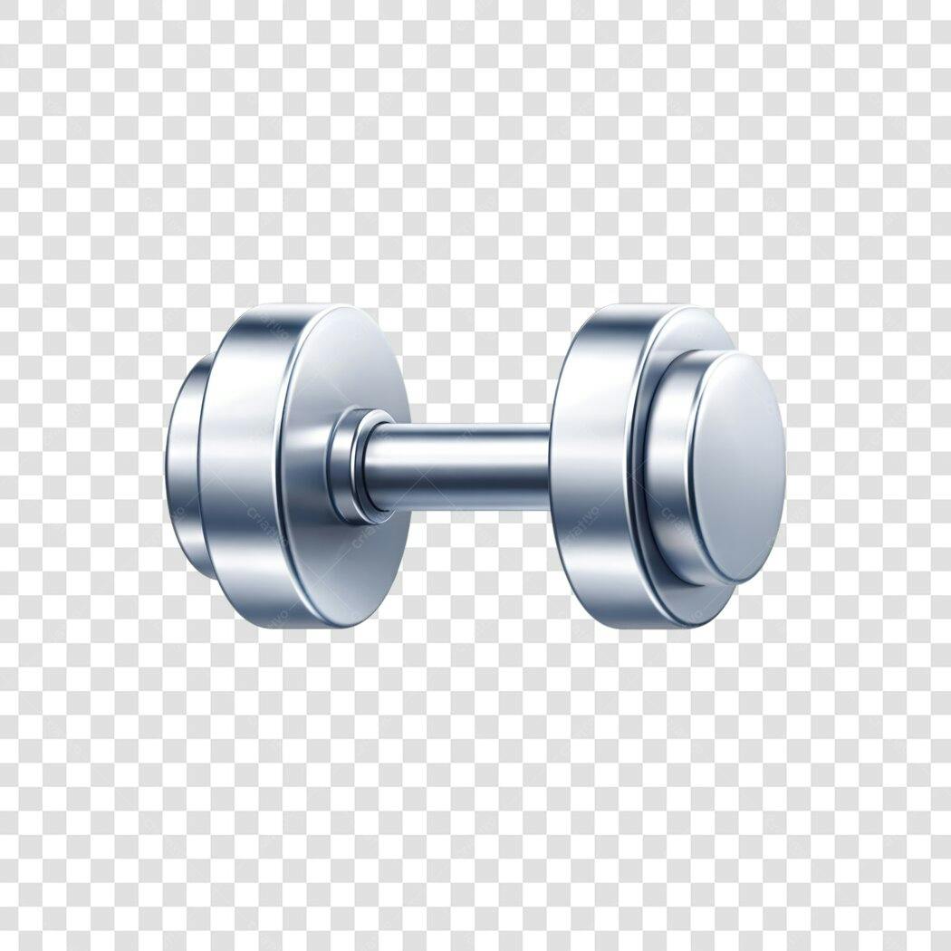 Elemento 3D Haltere Fitness Academia PNG Fundo Transparente