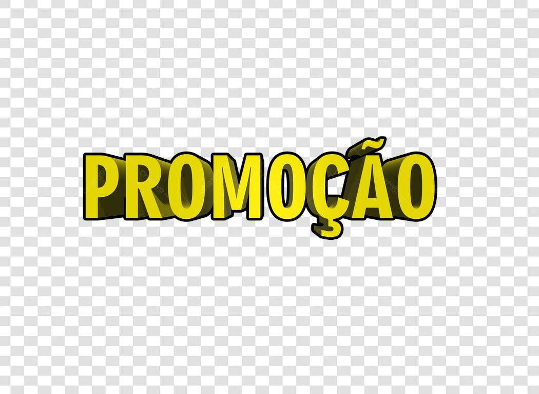 Elemento 3D Texto Promoção Amarelo PNG Fundo Transparente