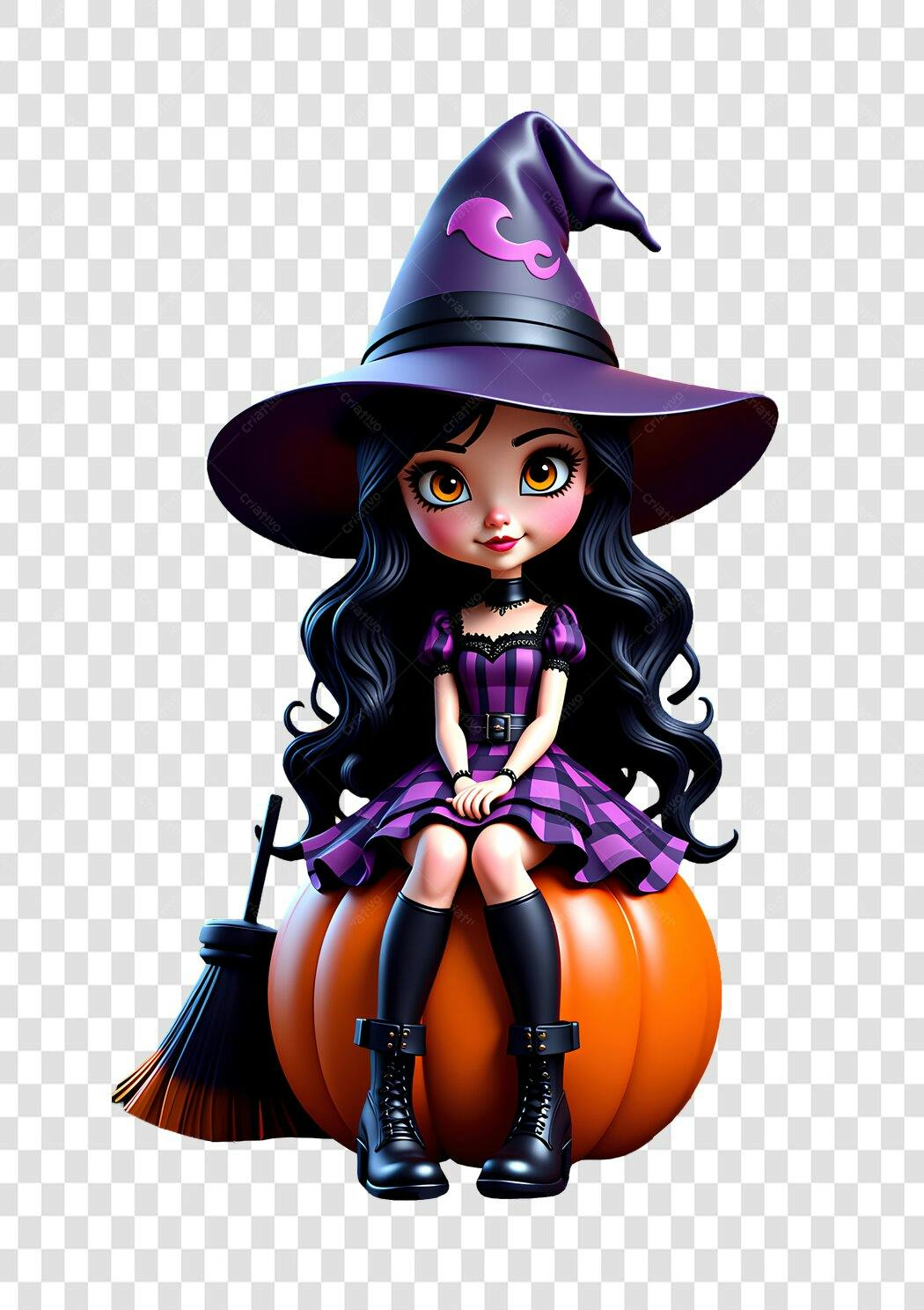 Personagem Ilustrado Bruxa Halloween 31 Outubro PNG Fundo Transparente