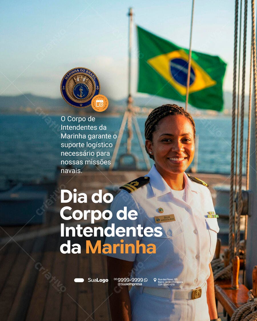 Post Instagram Dia do Corpo de Intendentes da Marinha PSD Editável