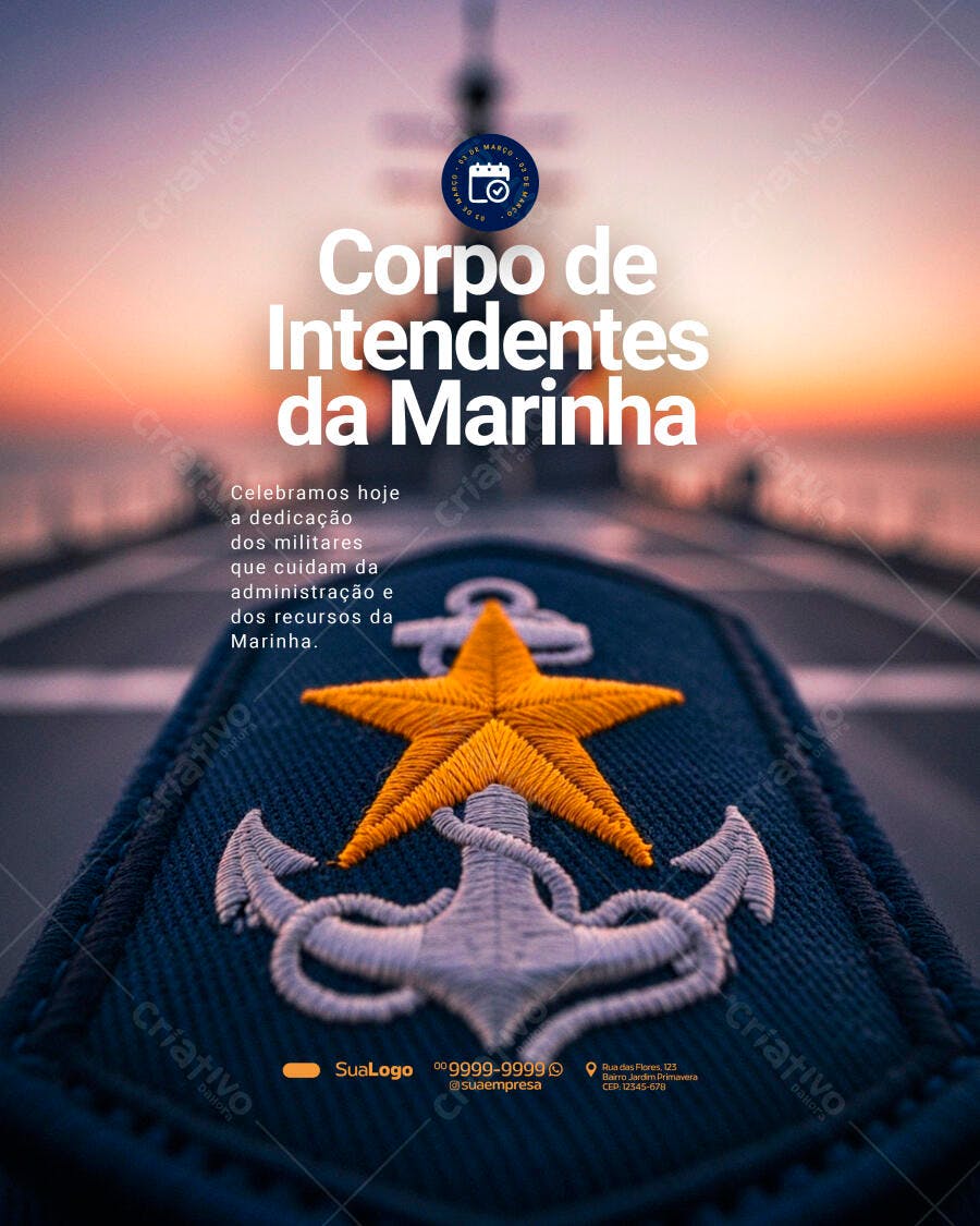 Post Instagram Corpo de Intendentes da Marinha PSD Editável