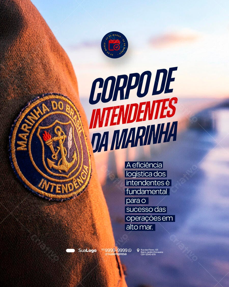 Post Instagram Marinha do Brasil Intendência PSD Editável