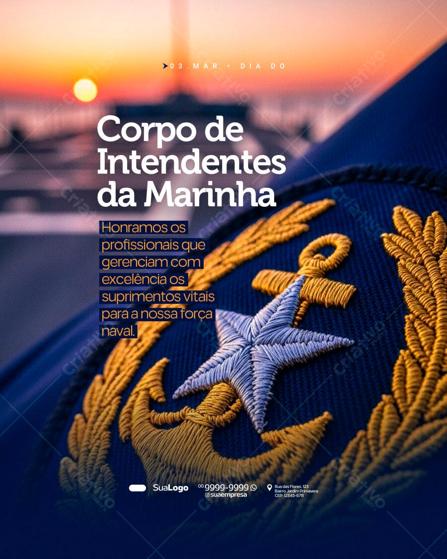 Post Instagram Corpo de Intendentes Marinha PSD Editável