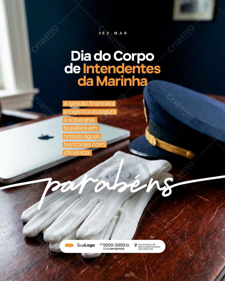 Post Instagram Dia do Corpo de Intendentes da Marinha PSD Editável