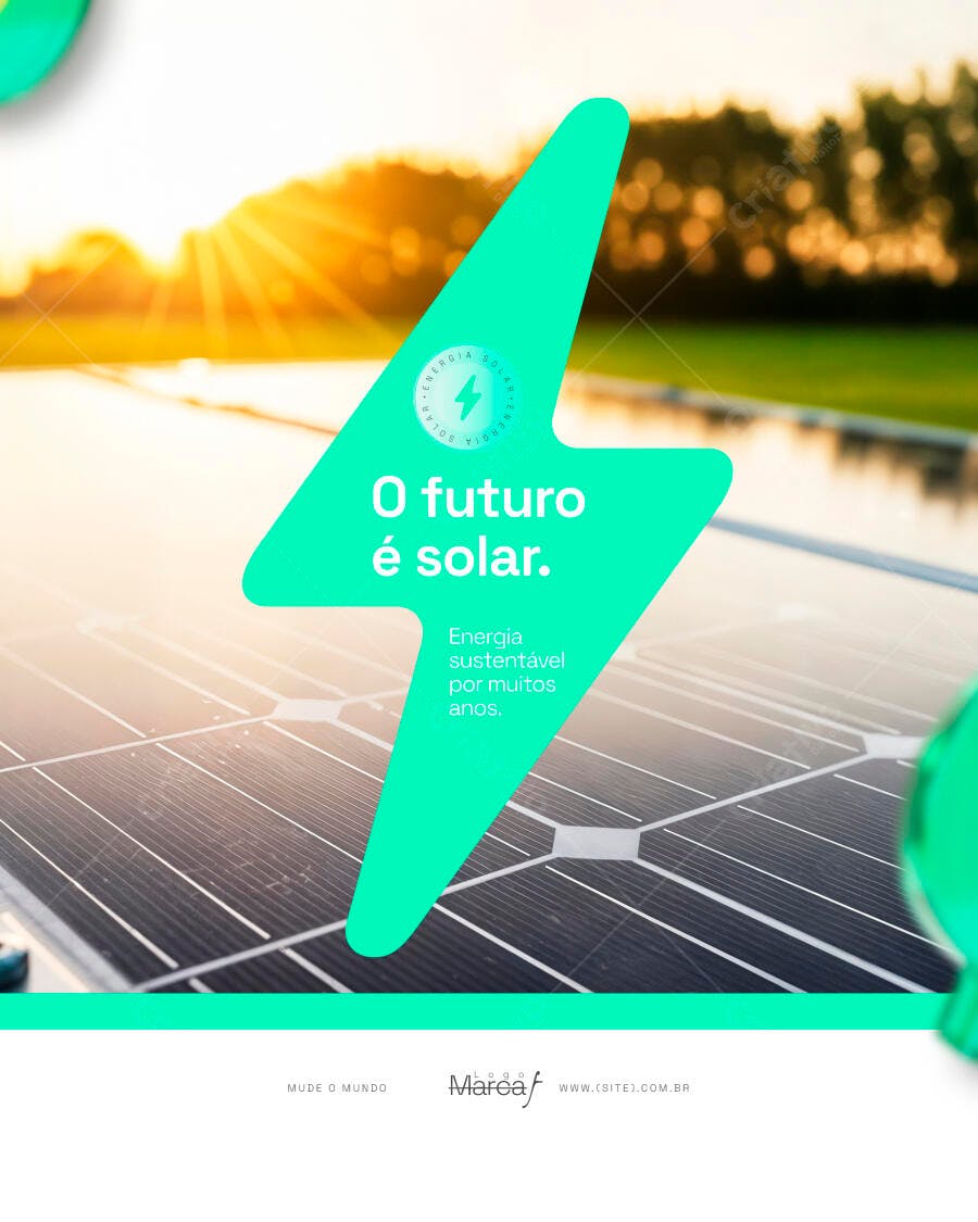 Post Instagram Energia Solar Sustentável PSD Editável