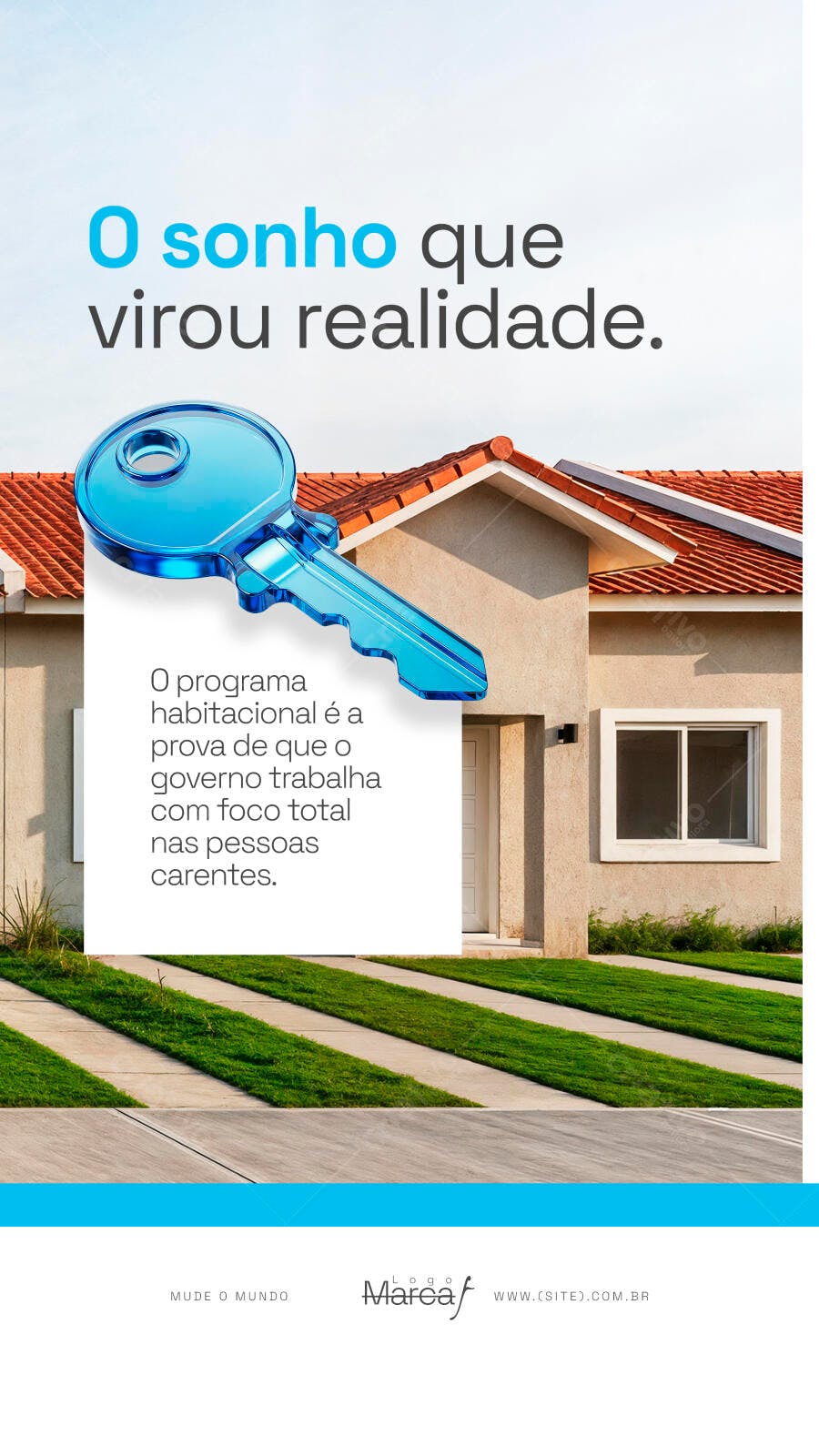 Story Imobiliária Casa Própria Chave Azul PSD Editável