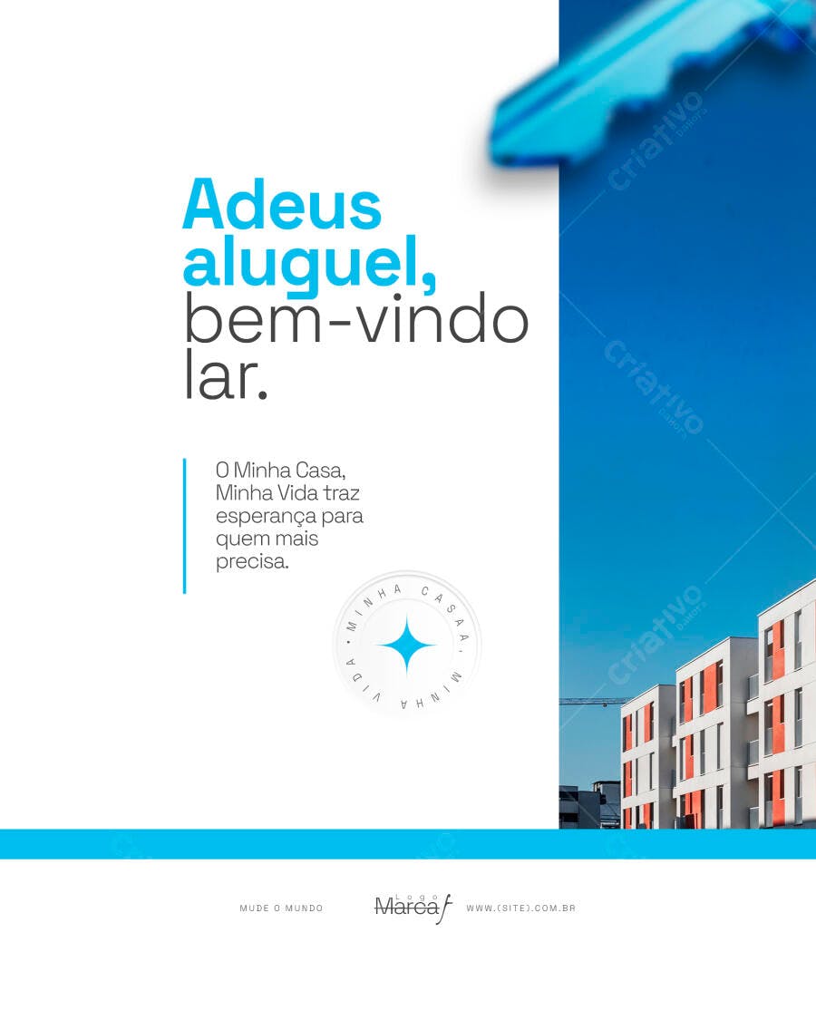 Flyer Imobiliária Adeus Aluguel PSD Editável