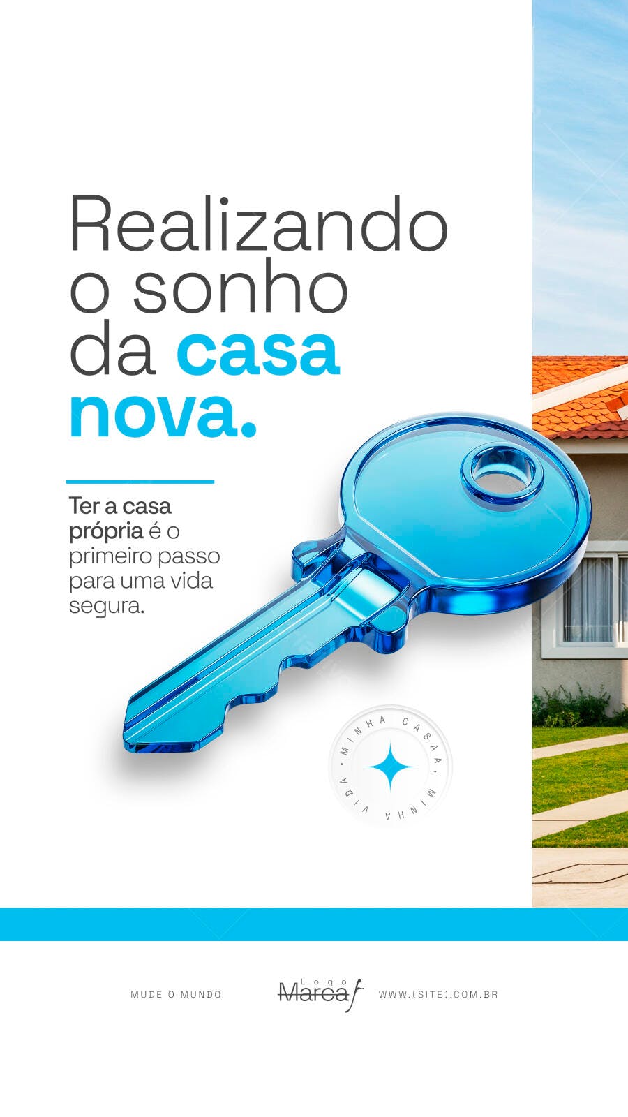 Story Imobiliária Casa Nova Chave Azul PSD Editável