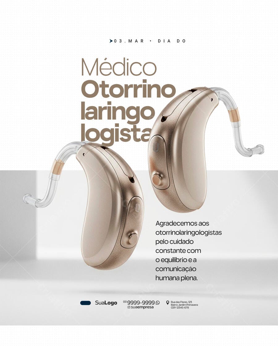 Post Instagram Dia do Médico Otorrinolaringologista PSD Editável