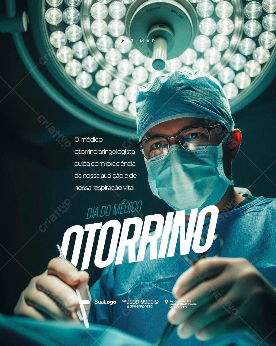 Post Instagram Dia do Médico Otorrino PSD Editável